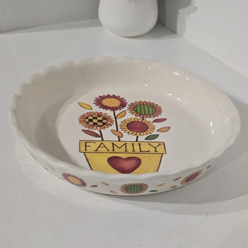 Nantucket Pottery Deep Dish Pie Plate 10